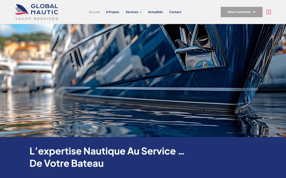 Global Nautic — aperçu du site web réalisé par SwiftFlow