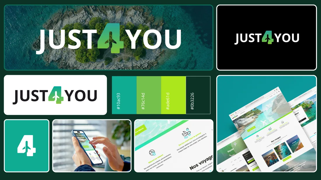 Just4You — L’identité visuelle du site web réalisé par SwiftFlow