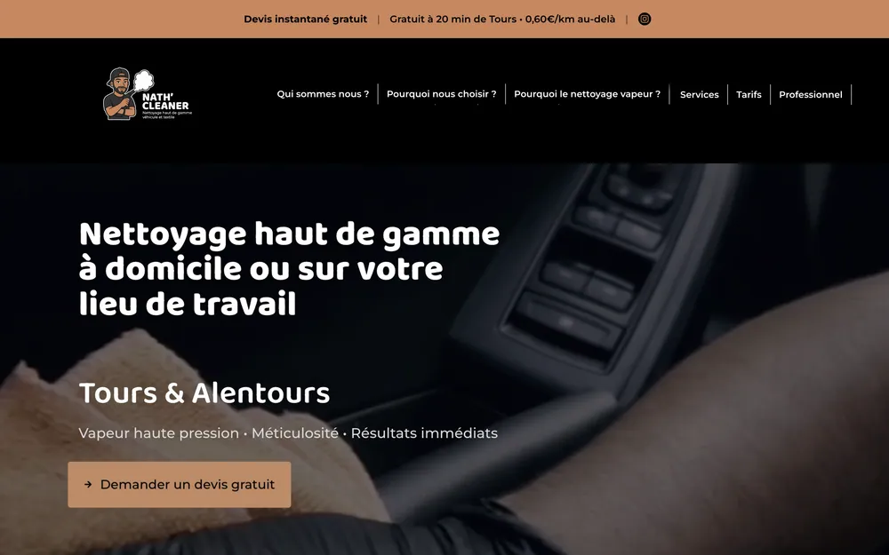 Nath’ Cleaner — Le site internet du site web réalisé par SwiftFlow